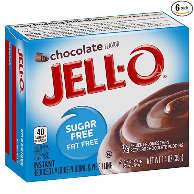 Jell-O Sugar-Free Chocolate Instant Pudding Mix 1.4 Ounce Box (Pack of 6)