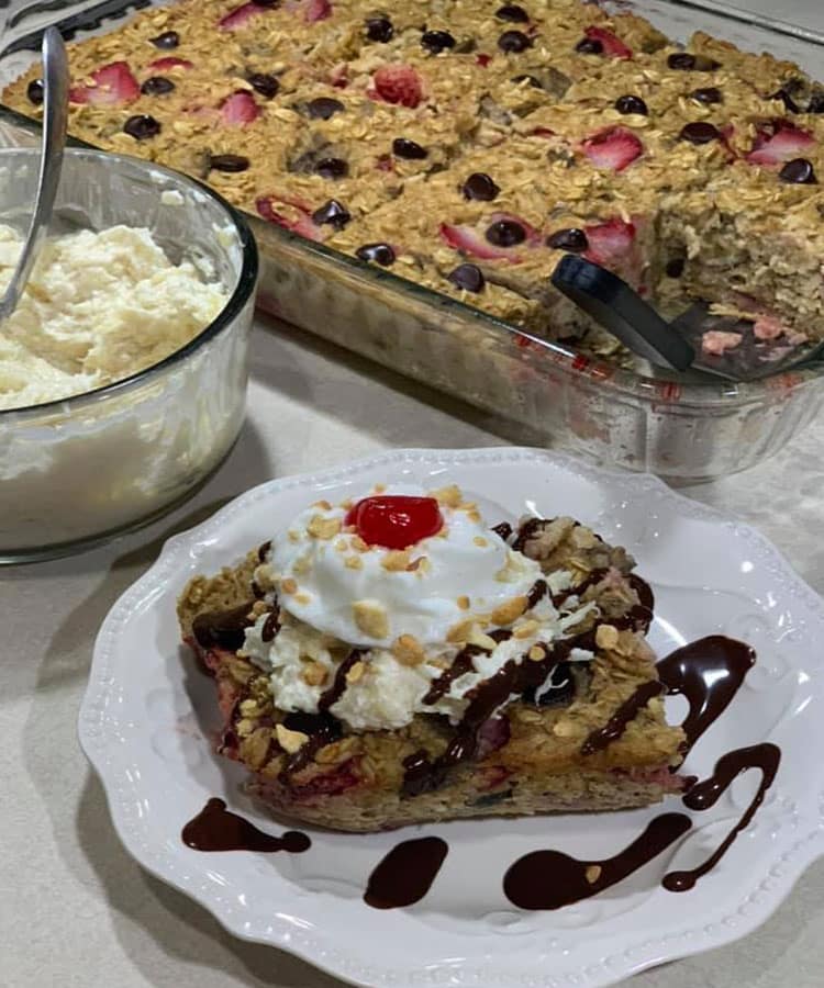 Weight Watchers Banana Split “Cake” with Pineapple “Frosting”