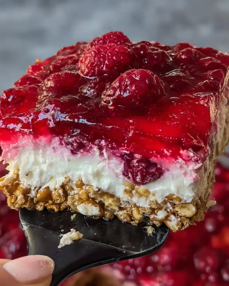 Weight Watchers Raspberry Pretzel Salad