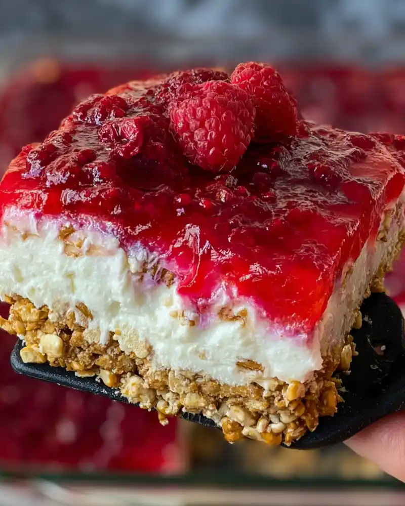 Weight Watchers Raspberry Pretzel Salad