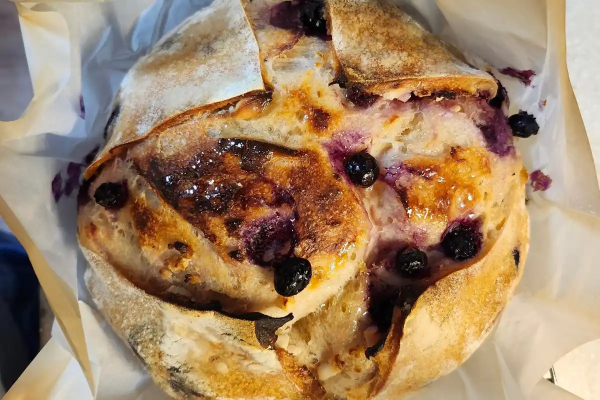 lemon blueberry cream cheese sourdough bread